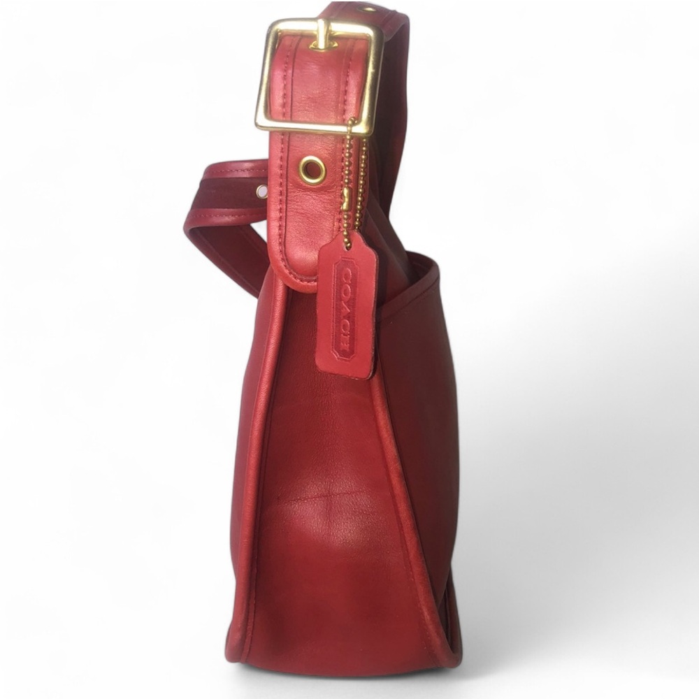 COACH Legacy Zip Red Glove-Tanned Leather Shoulder Bag Vintage 9966 COA - Picture 16 of 17